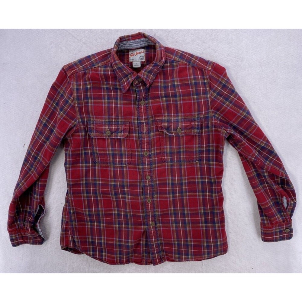 GAP Flannel Shirt Men’s Size M Red Plaid Long Sleeve Button-Up Grunge Outdoors